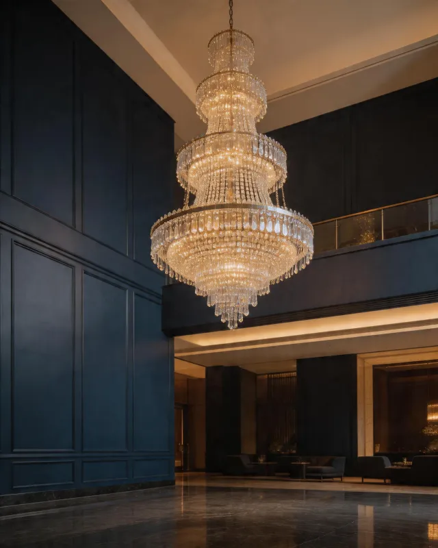 Statement Chandeliers — hospitality lobby